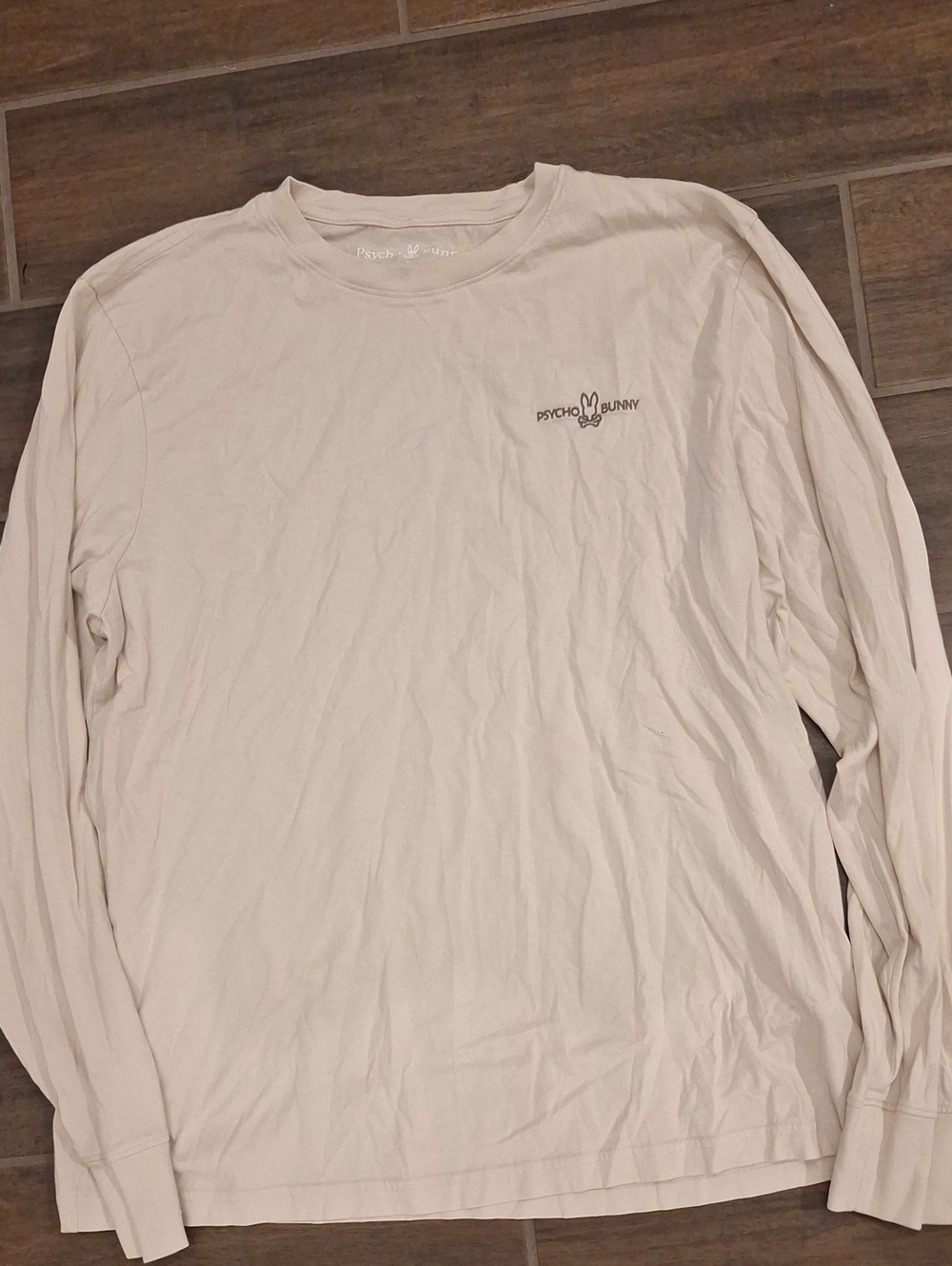 Psycho Bunny Long Sleeve Pima Cotton Tee Cream Size 8 / XXL